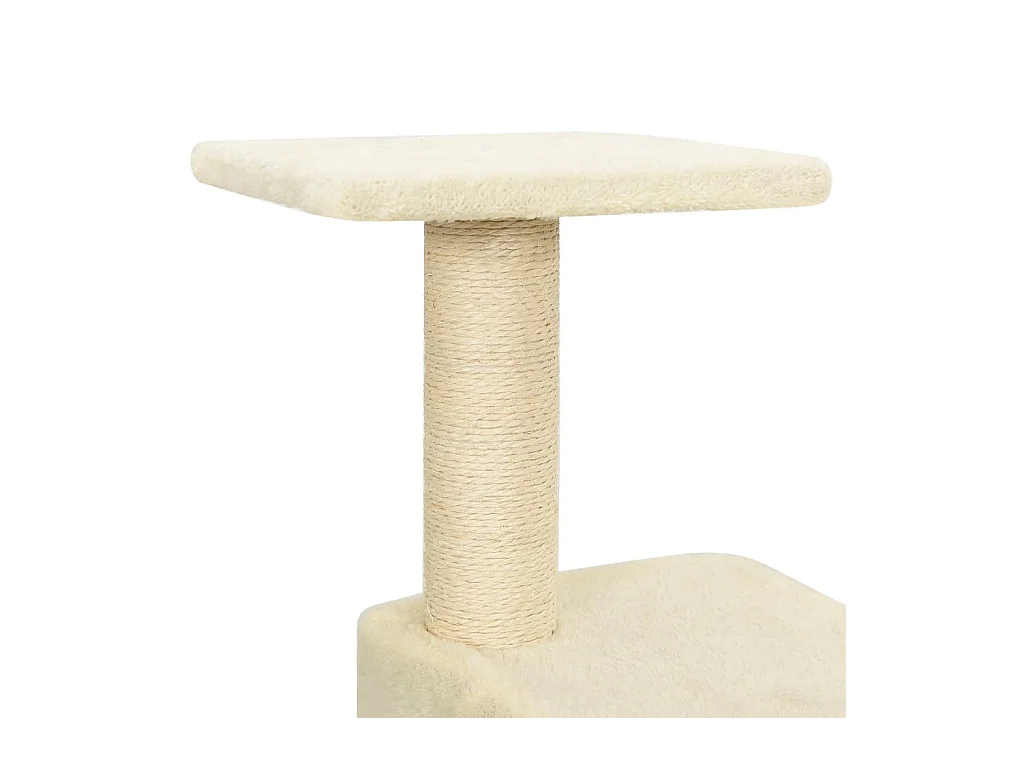 Lofra  Arbre à chat avec griffoirs en sisal crème 118,5 cm