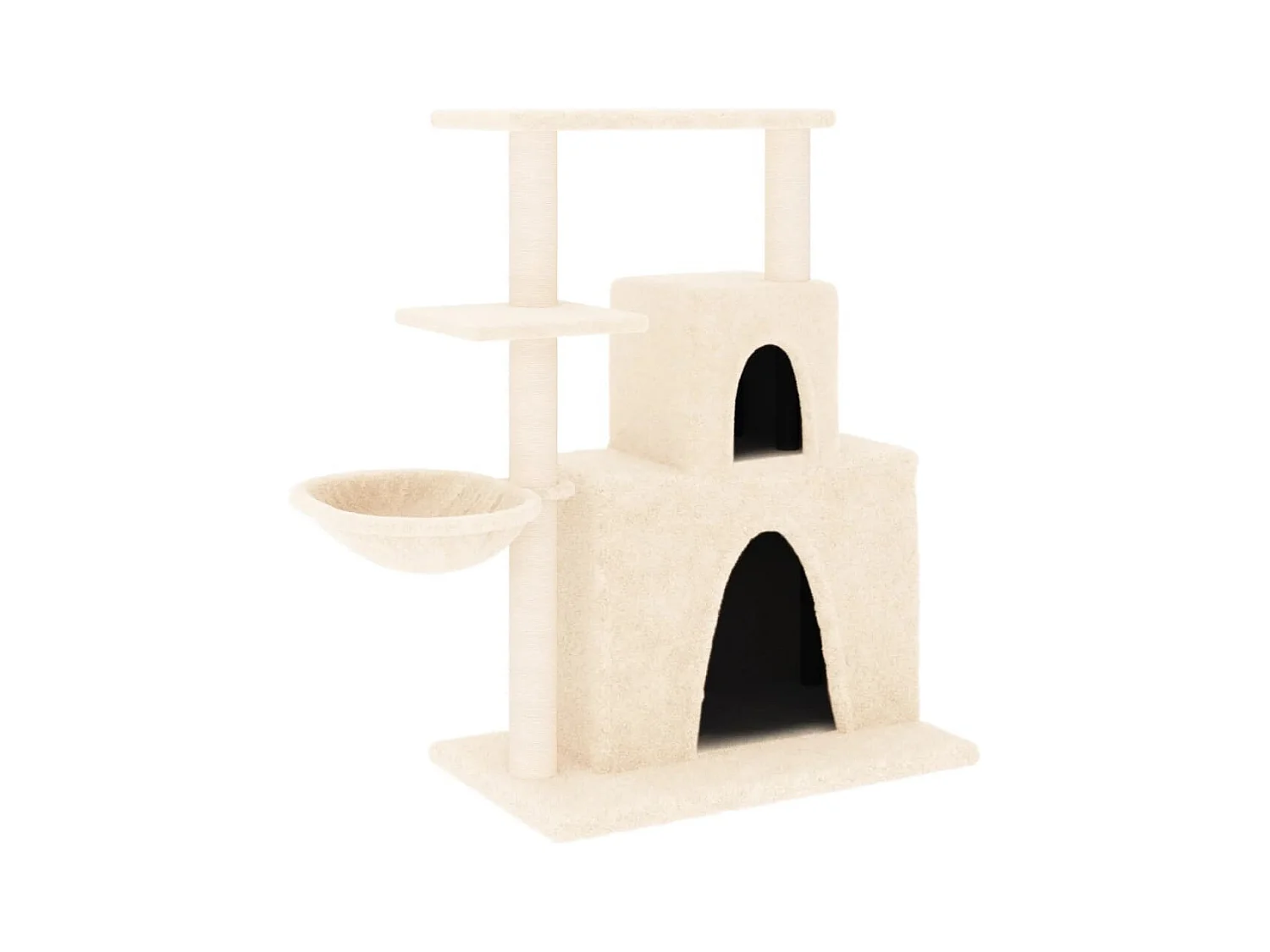 Fort Leonard Wood  Rascador para gatos con postes de sisal color crema 83 cm