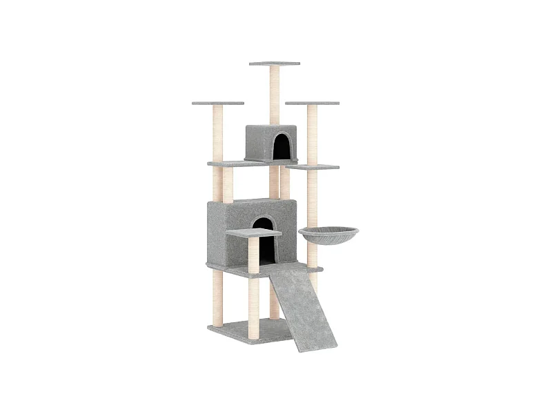 Coeur d'Alene  Arbre à chat avec griffoirs en sisal Gris clair 154 cm