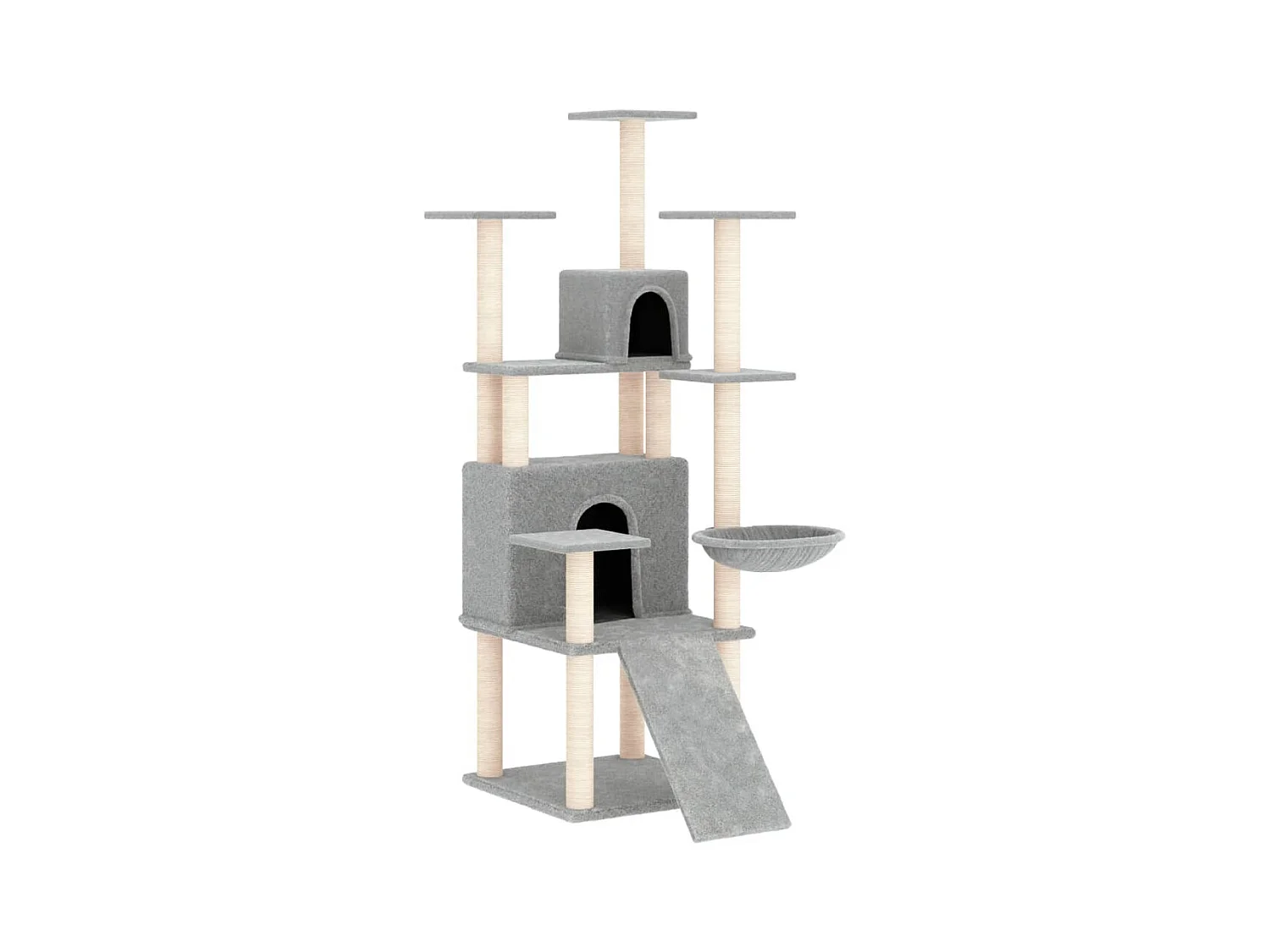 Coeur d'Alene  Arbre à chat avec griffoirs en sisal Gris clair 154 cm