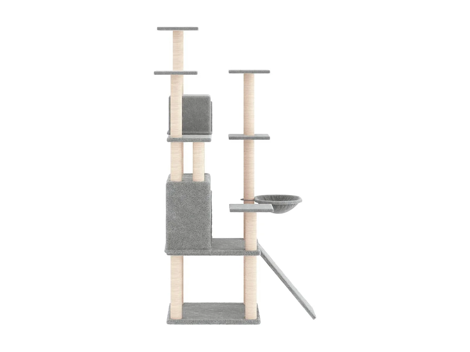 Coeur d'Alene  Arbre à chat avec griffoirs en sisal Gris clair 154 cm