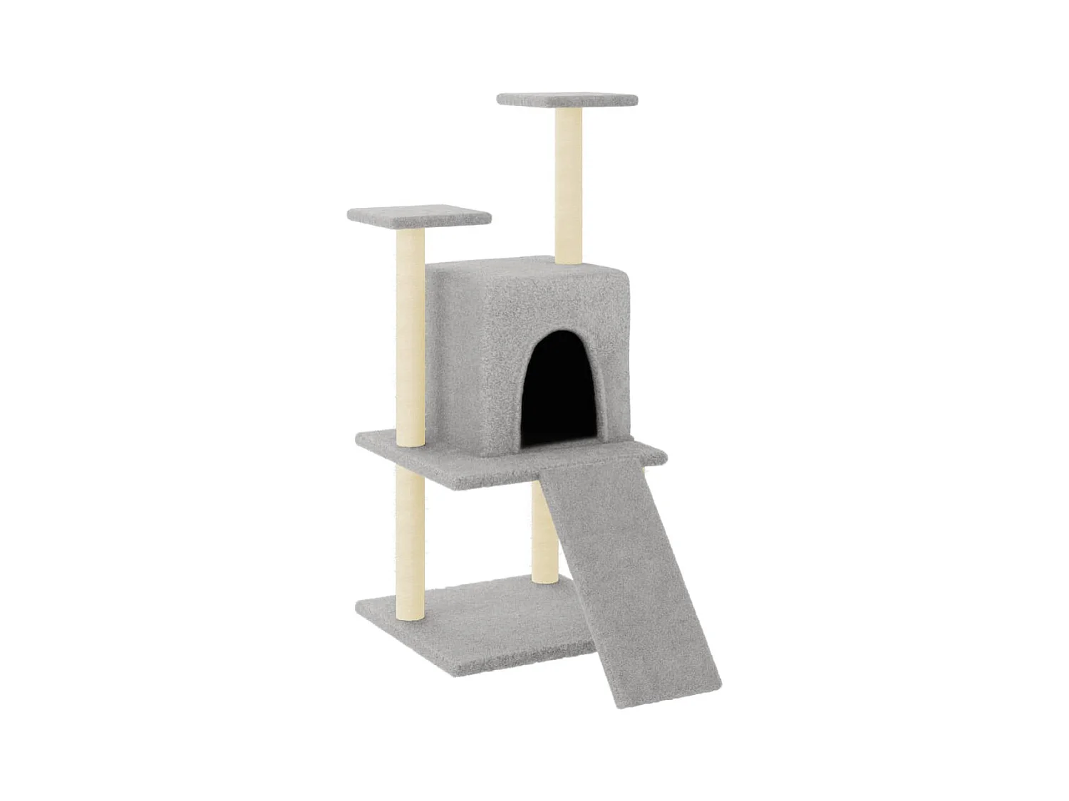 Torgunn  Arbre à chat avec griffoirs en sisal gris clair 110 cm