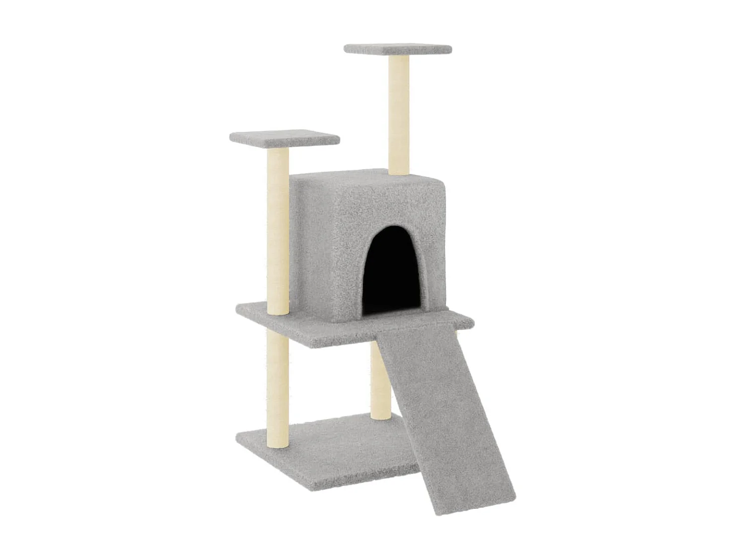 Torgunn  Rascador para gatos con postes de sisal gris claro 110 cm