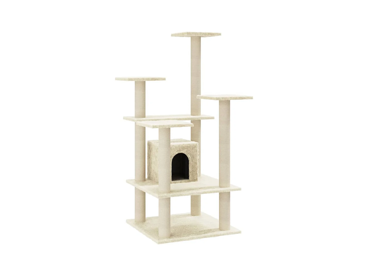 Jean-Paul-Antoine  Rascador para gatos con postes de sisal crema 110 cm