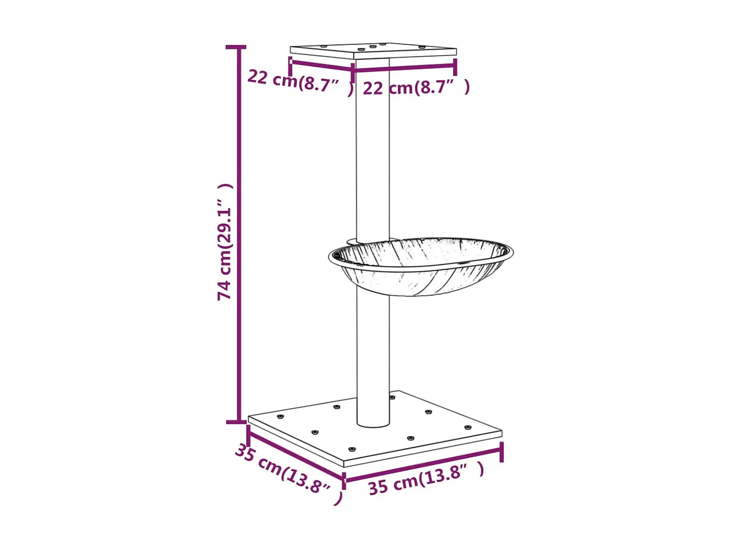 Prolenta Premium -  Arbre à chat avec griffoir en sisal Gris foncé 74 cm
