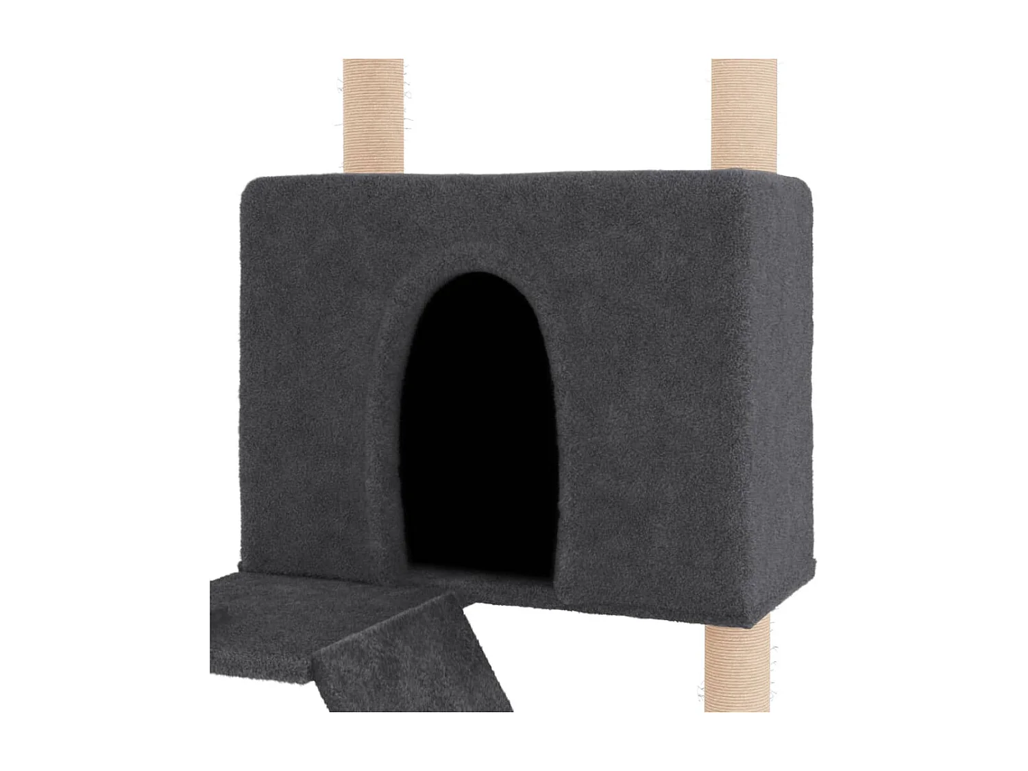 Nyfja  Arbre à chat avec griffoirs en sisal gris foncé 143 cm