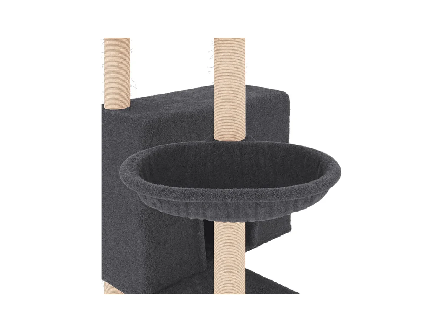 Nyfja  Arbre à chat avec griffoirs en sisal gris foncé 143 cm