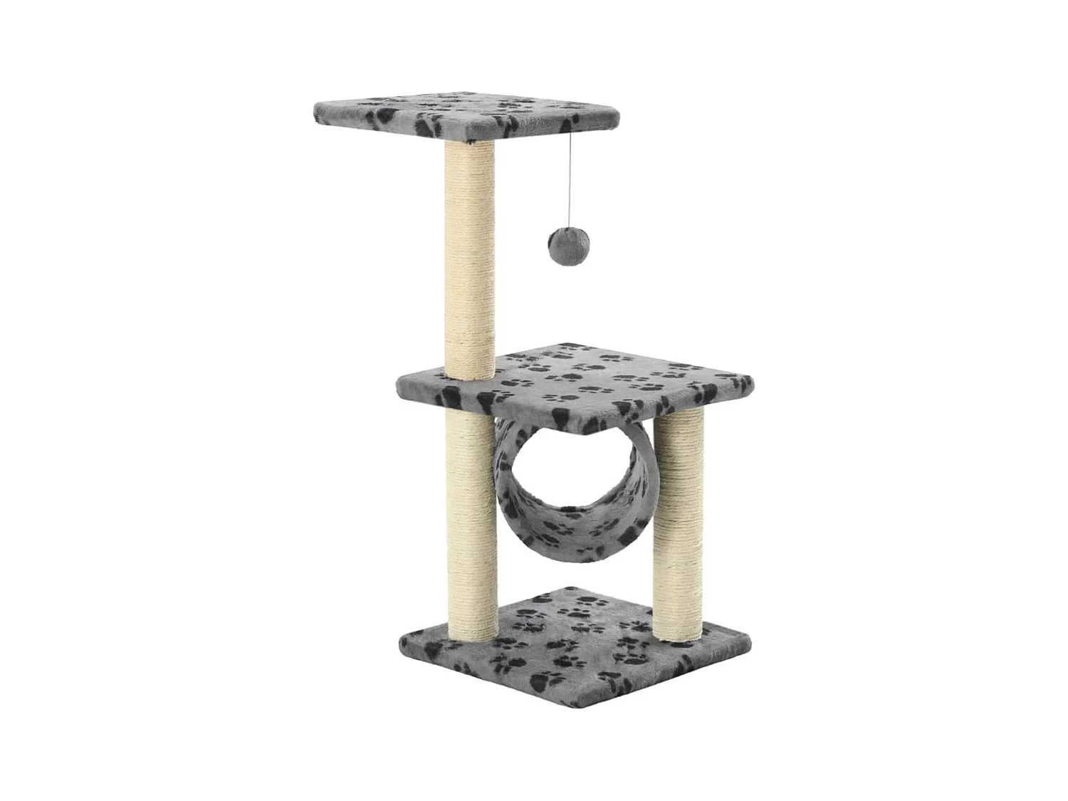 Colen  Arbre à chat avec griffoirs en sisal 65 cm Gris Motif de pattes