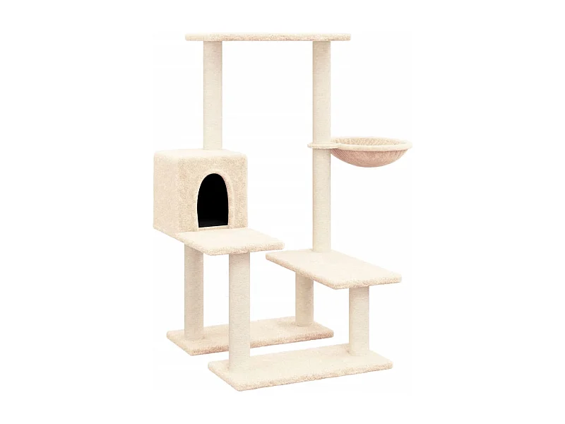 Voorburg  Rascador para gatos con postes de sisal color crema 94,5 cm