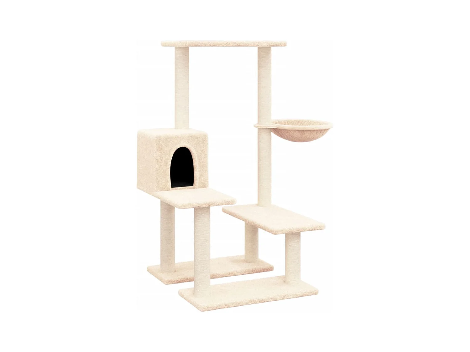 Voorburg  Arbre à chat avec griffoirs en sisal Crème 94,5 cm