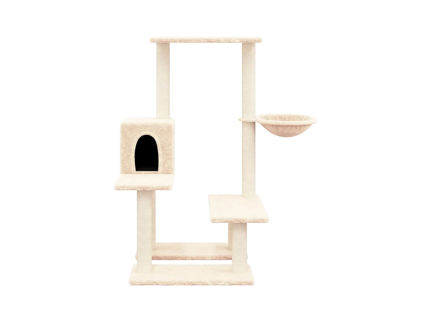 Voorburg  Arbre à chat avec griffoirs en sisal Crème 94,5 cm