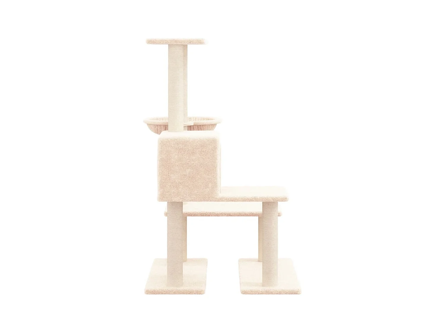Voorburg  Arbre à chat avec griffoirs en sisal Crème 94,5 cm