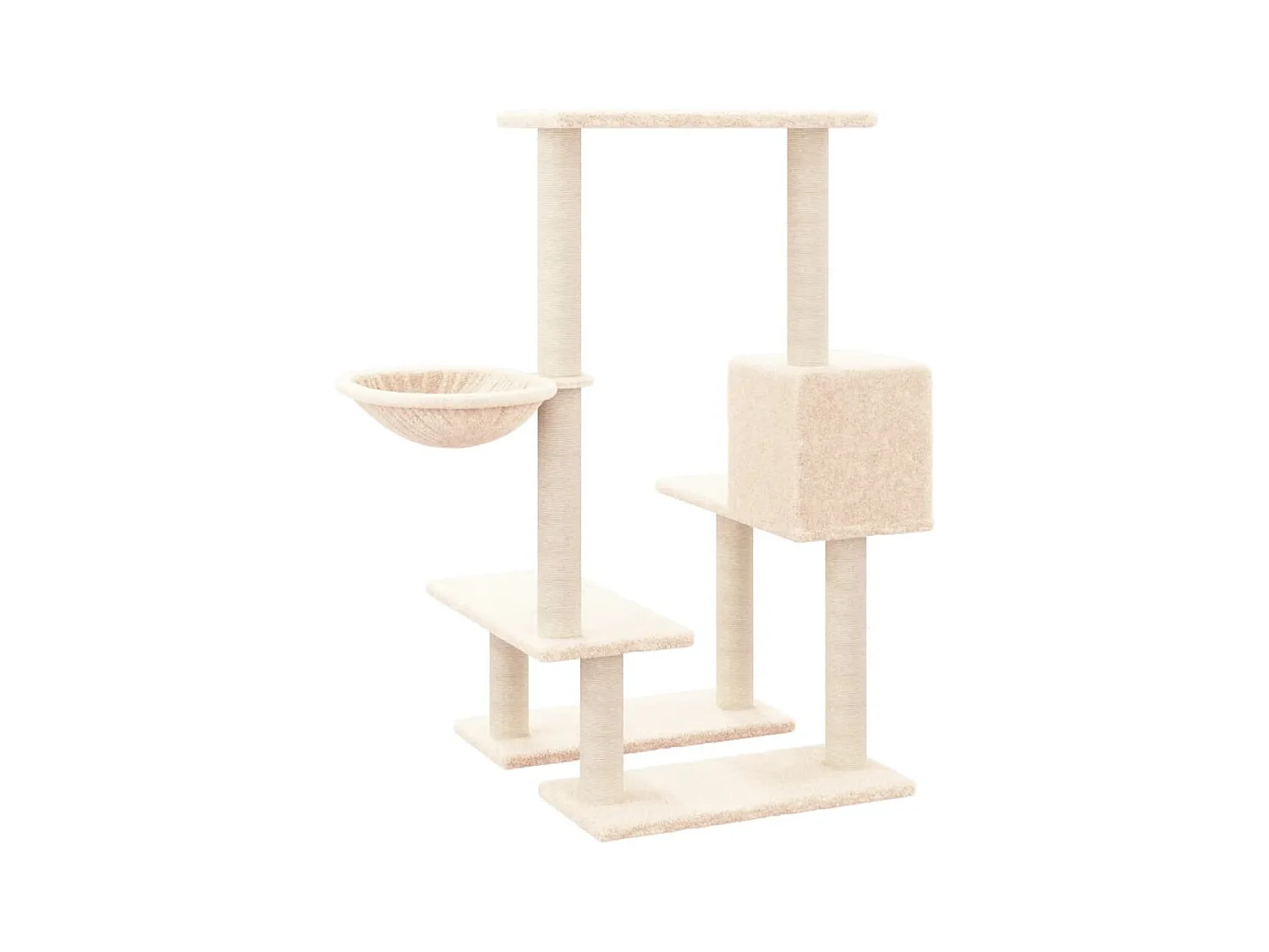 Voorburg  Arbre à chat avec griffoirs en sisal Crème 94,5 cm