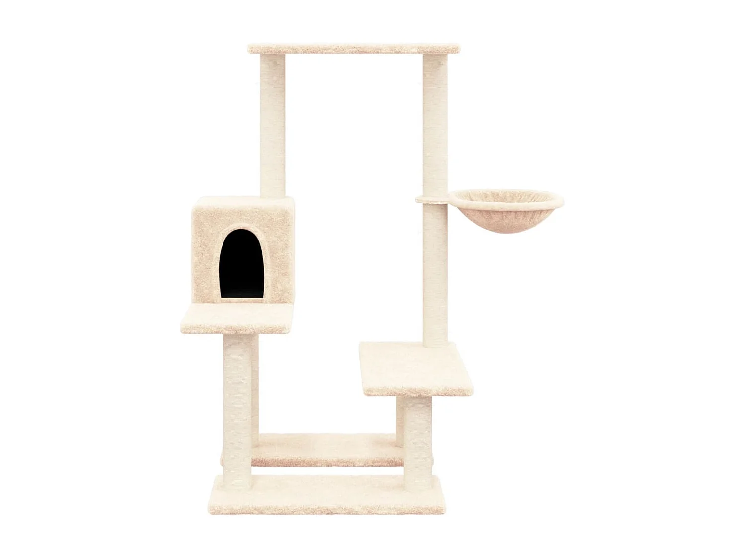 Voorburg  Arbre à chat avec griffoirs en sisal Crème 94,5 cm
