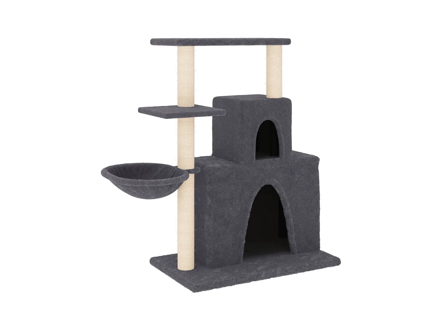 Fort Leonard Wood  Arbre à chat avec griffoirs en sisal Gris foncé 83 cm