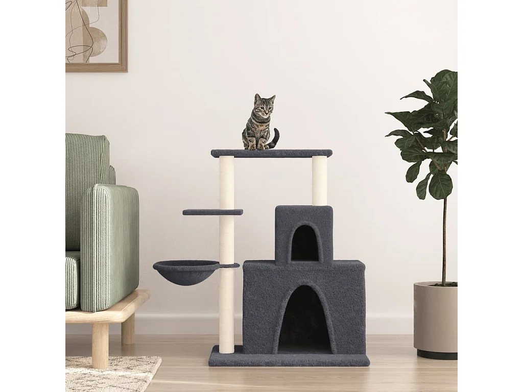Fort Leonard Wood  Arbre à chat avec griffoirs en sisal Gris foncé 83 cm