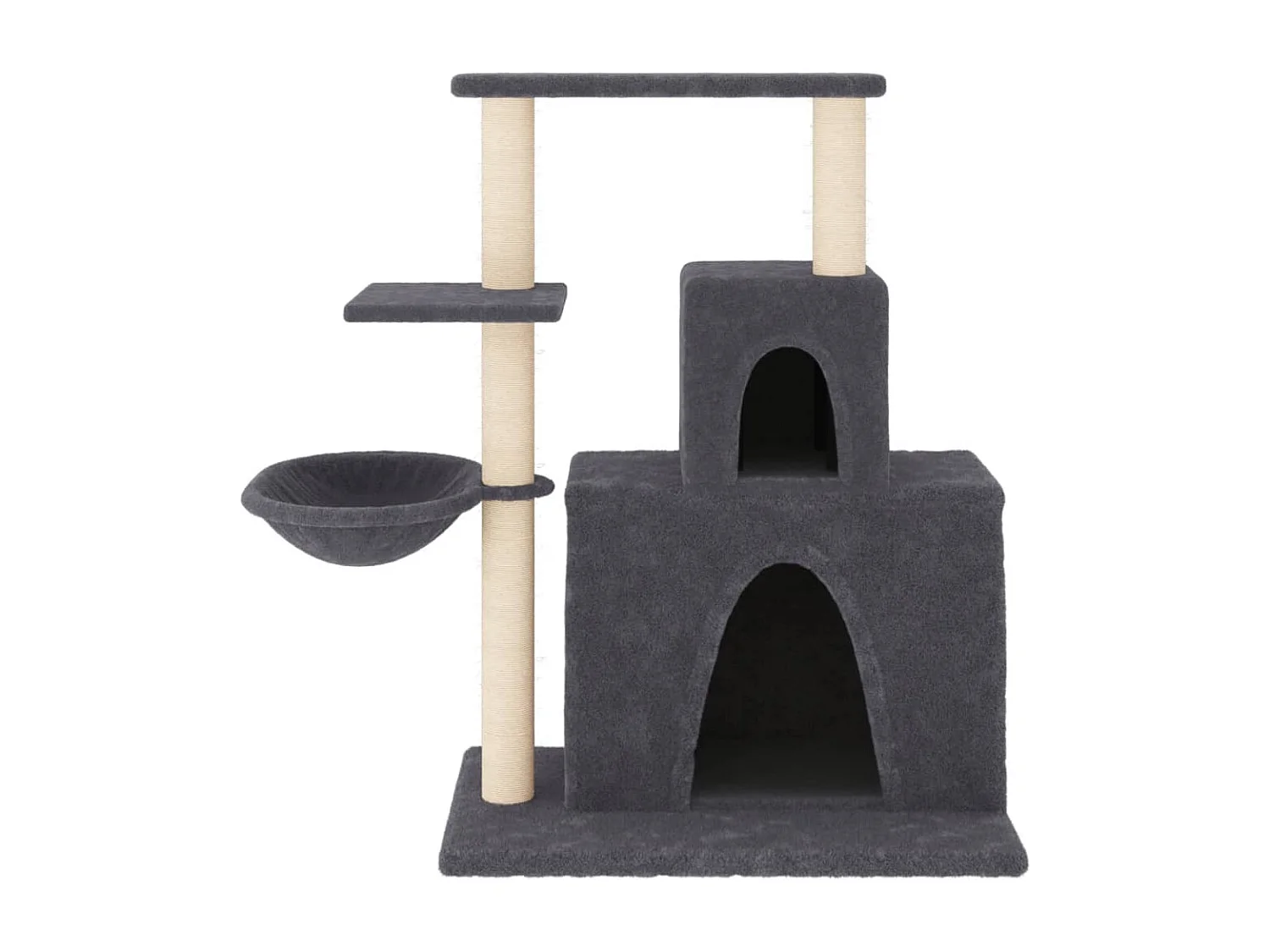 Fort Leonard Wood  Arbre à chat avec griffoirs en sisal Gris foncé 83 cm