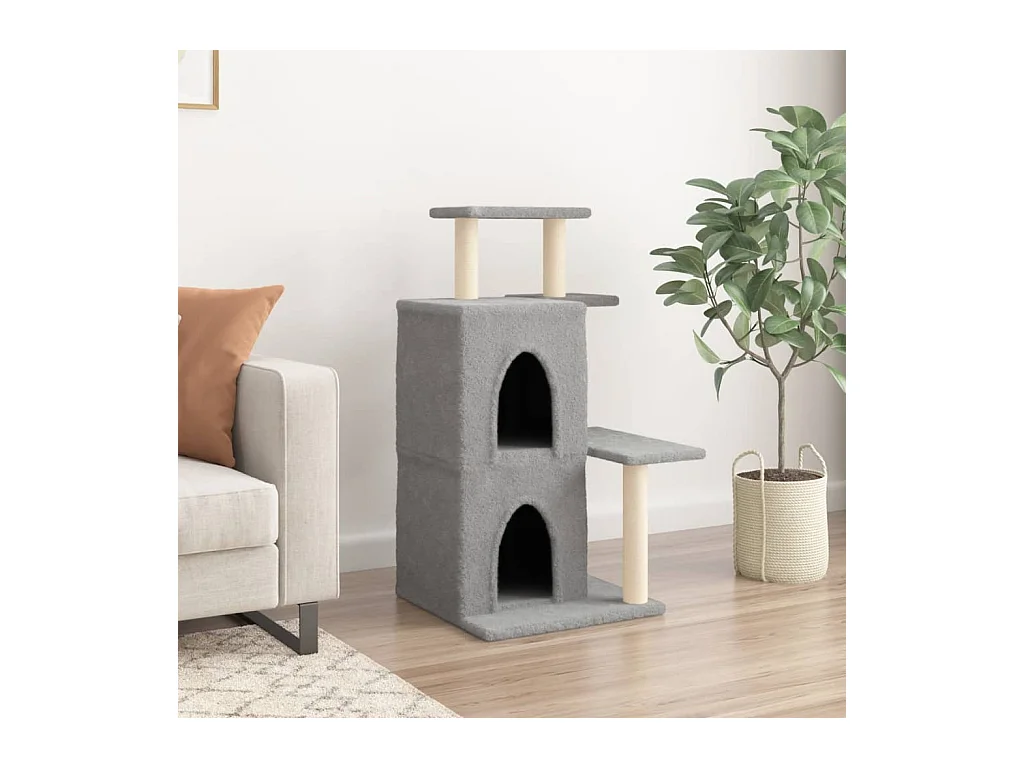 Torkel  Arbre à chat avec griffoirs en sisal gris clair 97 cm