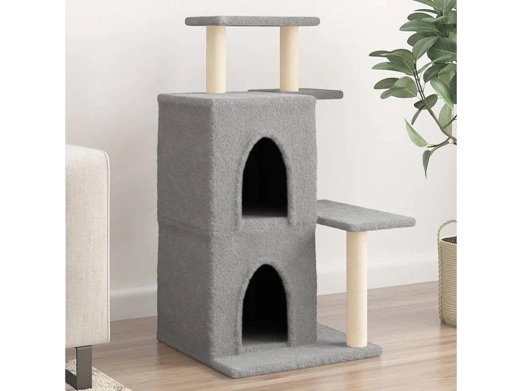 Torkel  Arbre à chat avec griffoirs en sisal gris clair 97 cm