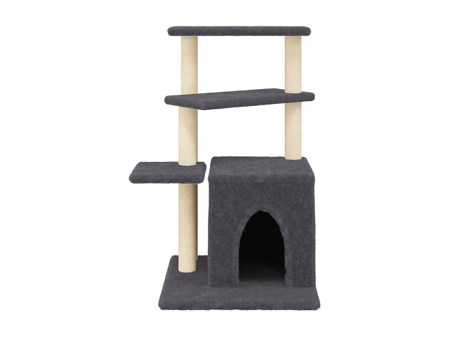 Leeuwarden  Arbre à chat avec griffoirs en sisal gris foncé 83,5 cm