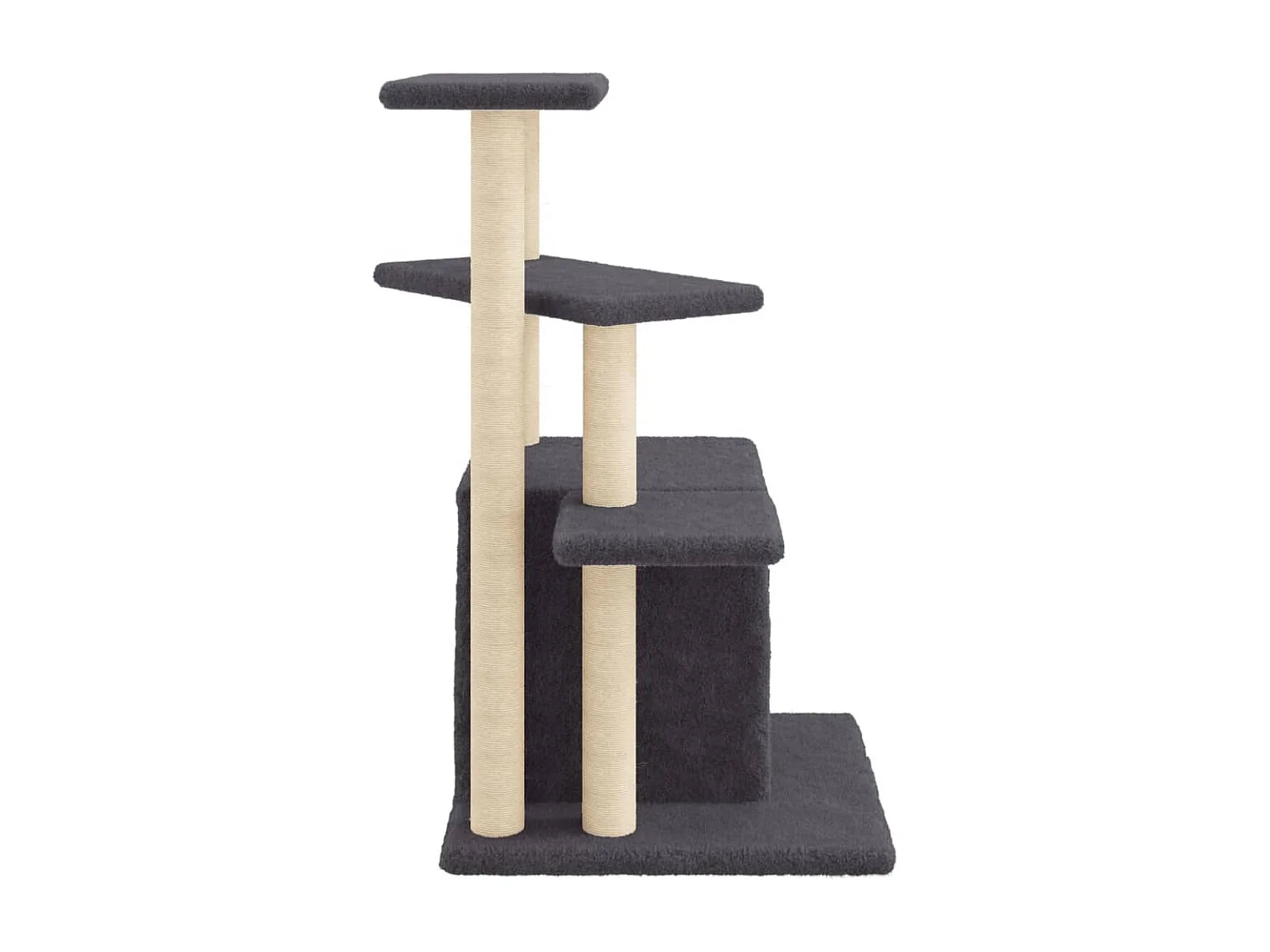 Leeuwarden  Arbre à chat avec griffoirs en sisal gris foncé 83,5 cm