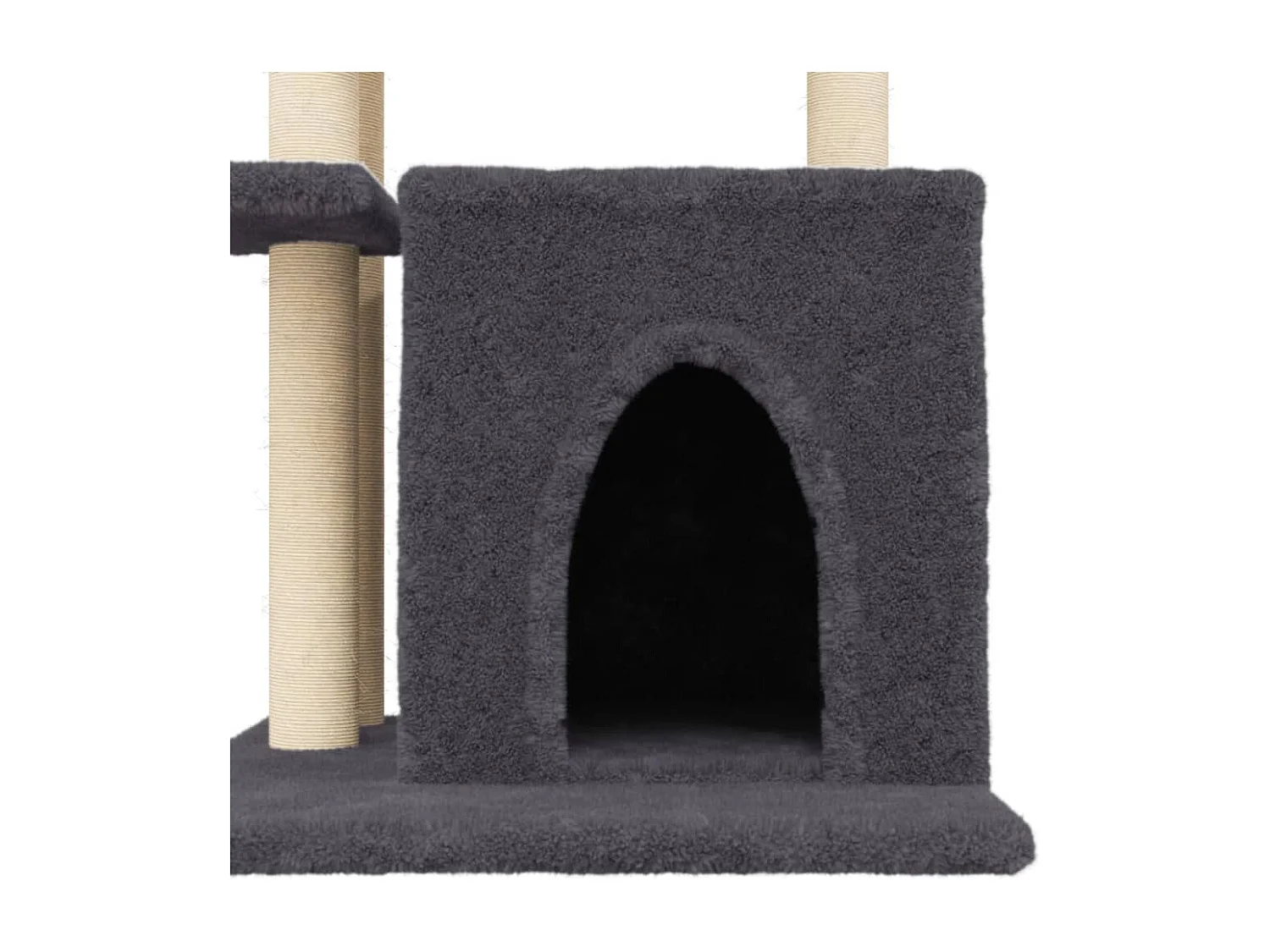 Leeuwarden  Arbre à chat avec griffoirs en sisal gris foncé 83,5 cm