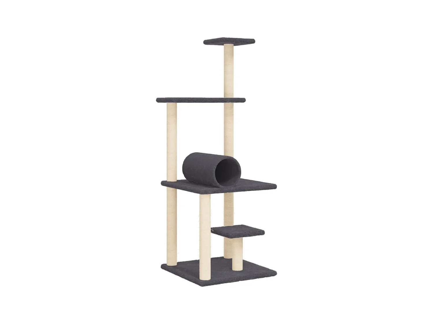 Volya  Rascador para gatos con postes de sisal gris oscuro 136 cm