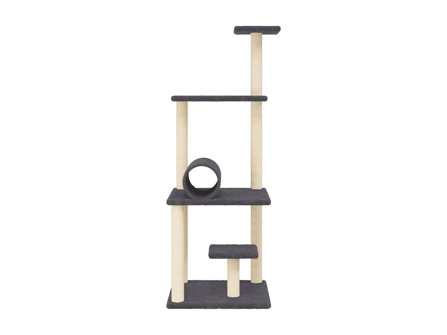 Volya  Arbre à chat avec griffoirs en sisal gris foncé 136 cm