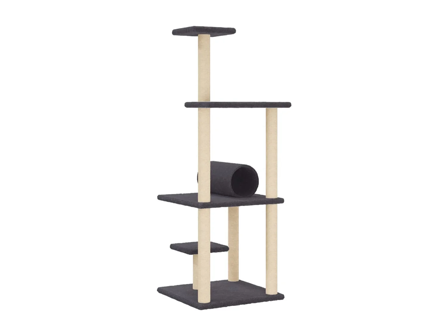 Volya  Arbre à chat avec griffoirs en sisal gris foncé 136 cm