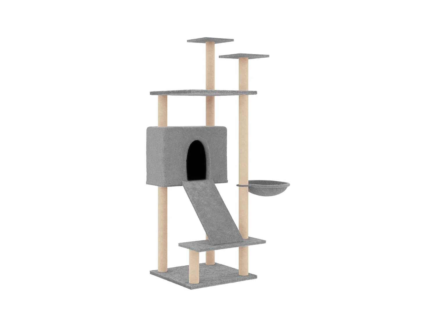 Rémi-Roland  Rascador para gatos con postes de sisal gris claro 153 cm