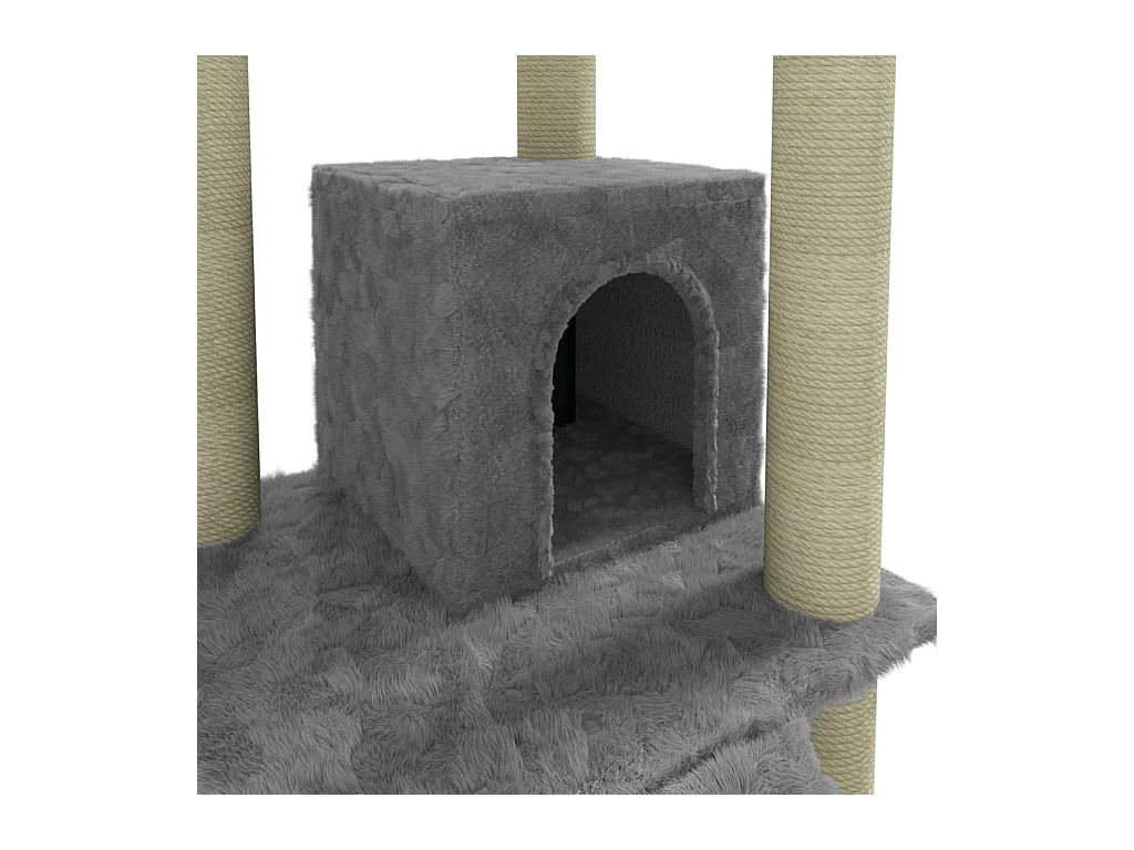 Tayfur  Arbre à chat avec griffoirs en sisal Gris clair 155 cm