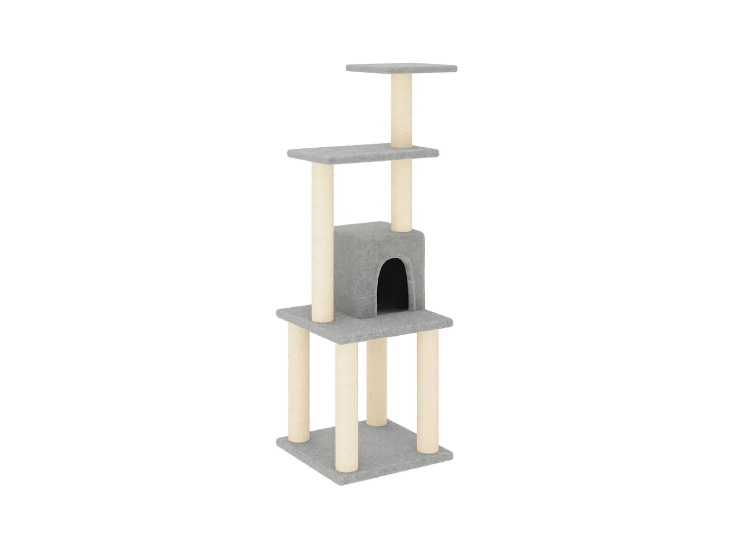 West Park  Kattenkrabpaal met sisal krabpalen 105 cm lichtgrijs