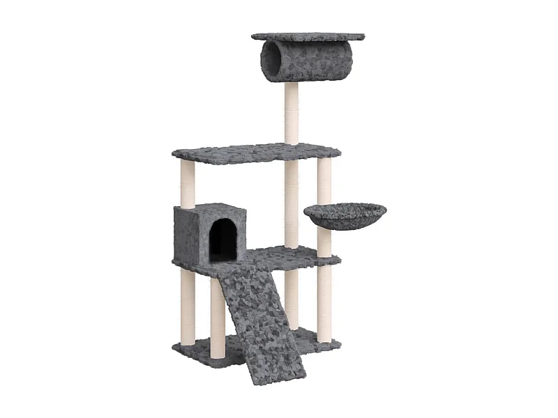 Yngvar  Arbre à chat avec griffoirs en sisal Gris foncé 131 cm