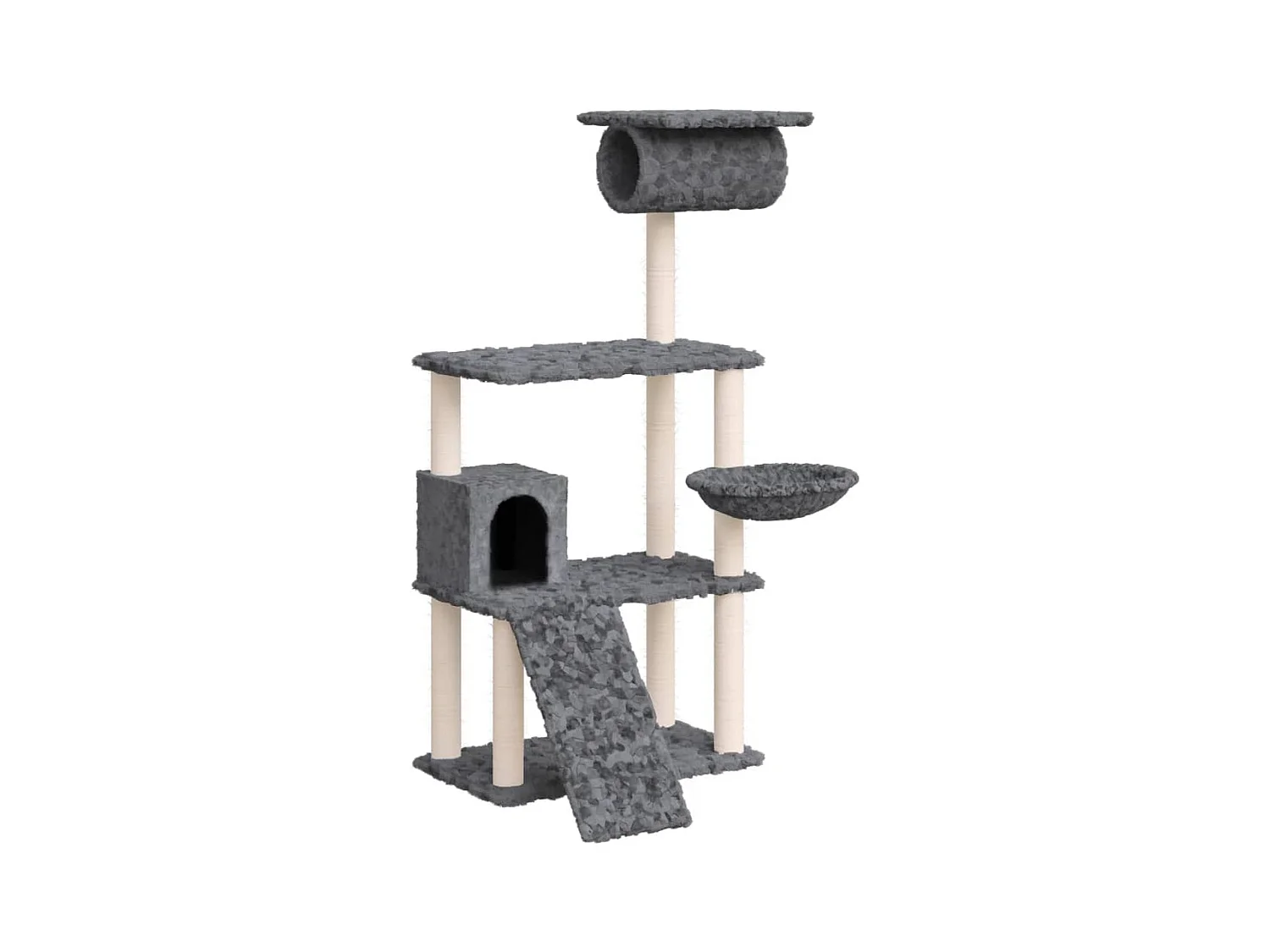 Yngvar  Arbre à chat avec griffoirs en sisal Gris foncé 131 cm