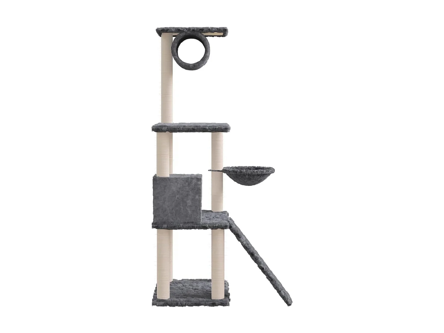 Yngvar  Arbre à chat avec griffoirs en sisal Gris foncé 131 cm