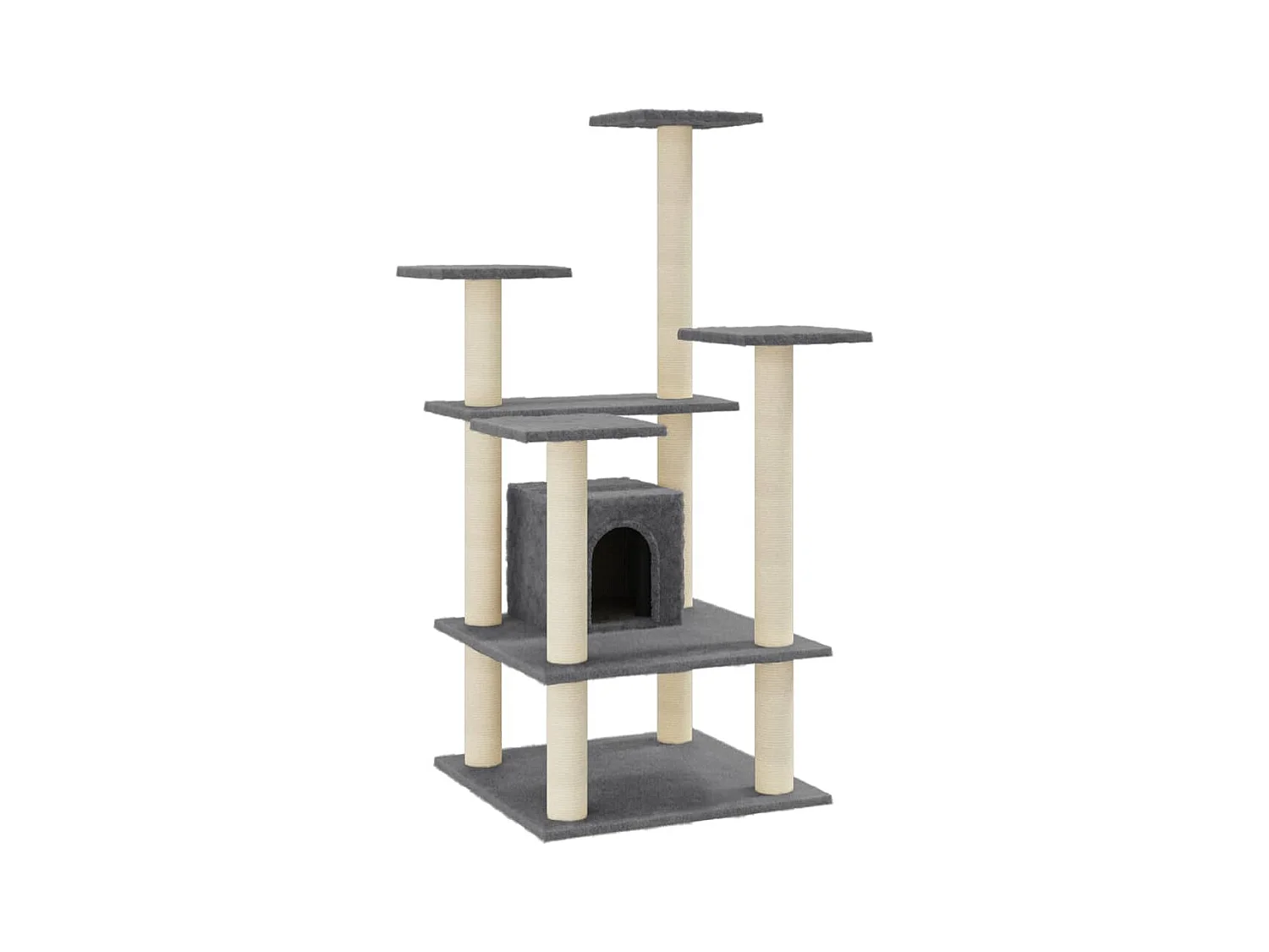Jean-Paul-Antoine  Rascador para gatos con postes de sisal gris oscuro 110 cm