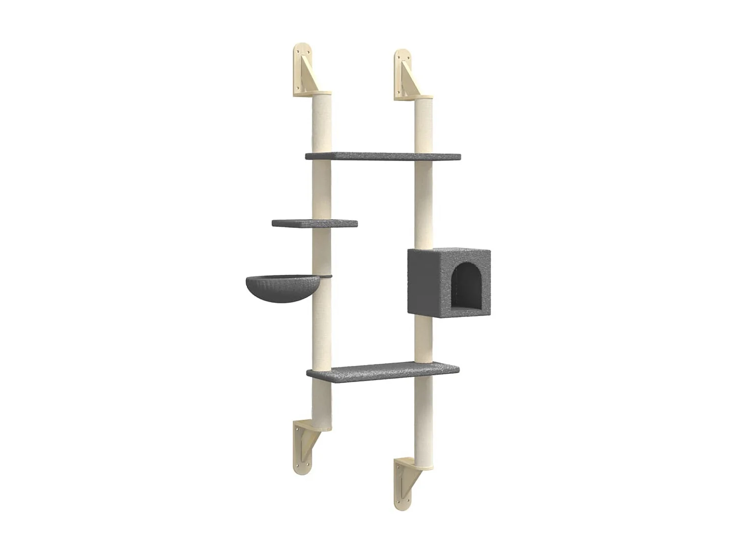 Prolenta Premium -  Arbre à chat mural avec griffoir gris foncé 180 cm