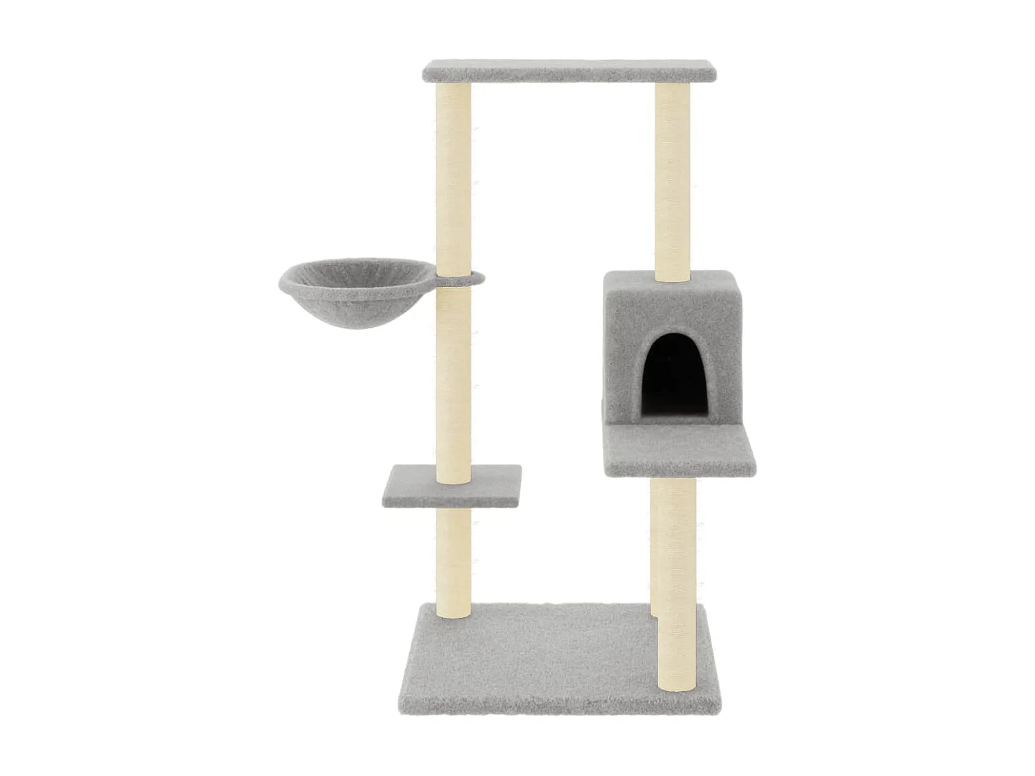 Jorva  Arbre à chat avec griffoirs en sisal Gris clair 95 cm