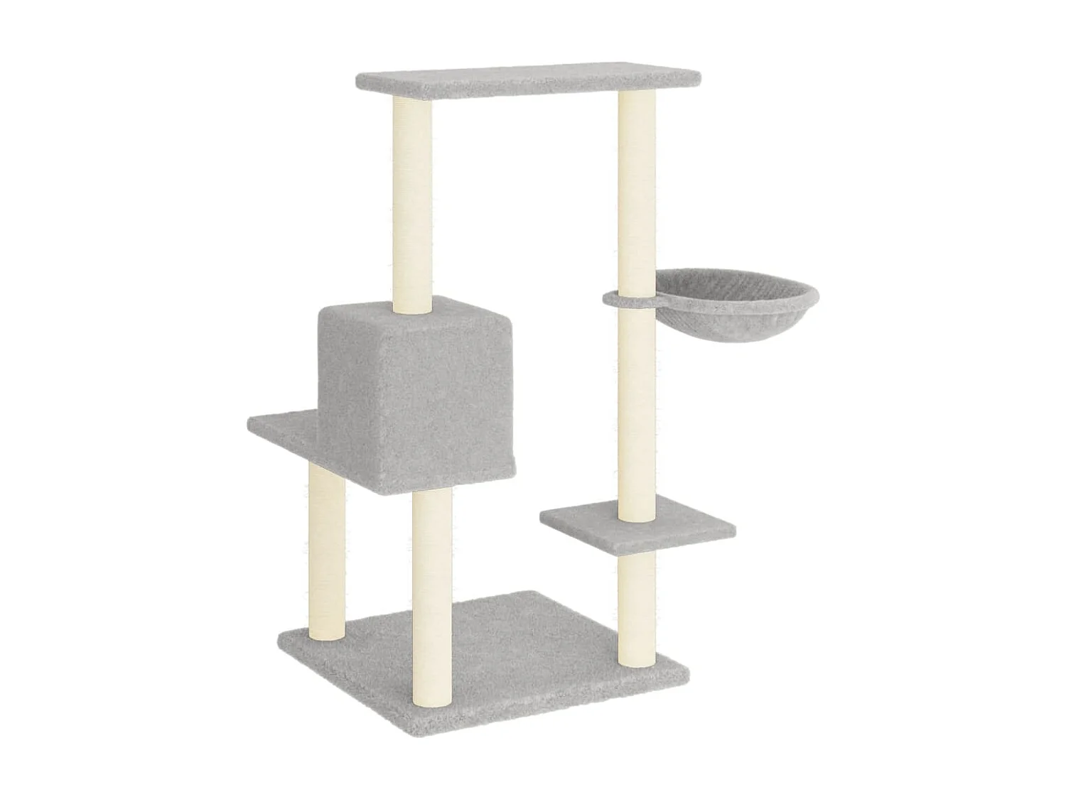 Jorva  Arbre à chat avec griffoirs en sisal Gris clair 95 cm