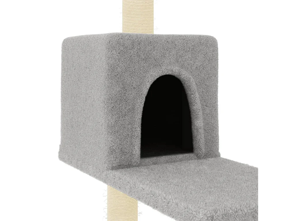 Jorva  Arbre à chat avec griffoirs en sisal Gris clair 95 cm