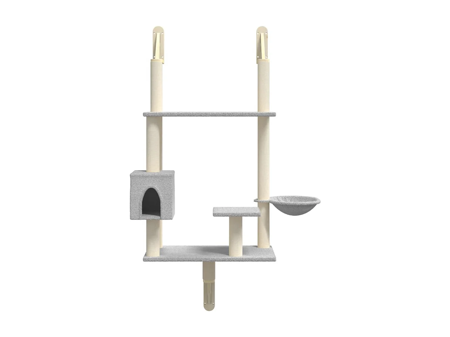 Prolenta Premium -  Kattenmeubel wandgemonteerd met krabpaal 153 cm lichtgrijs