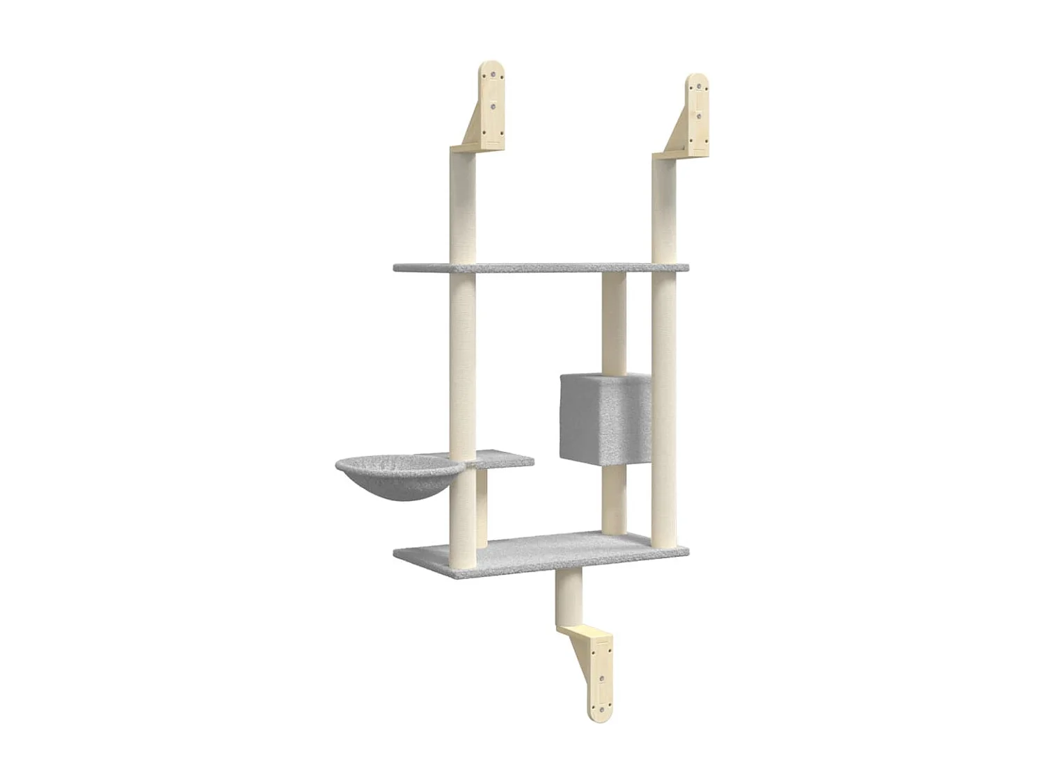 Prolenta Premium -  Kattenmeubel wandgemonteerd met krabpaal 153 cm lichtgrijs