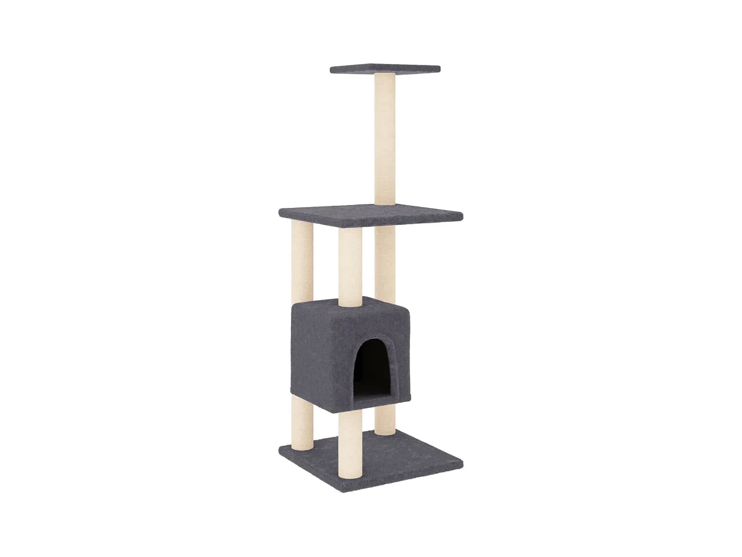 Gormar  Arbre à chat avec griffoirs en sisal gris foncé 104 cm