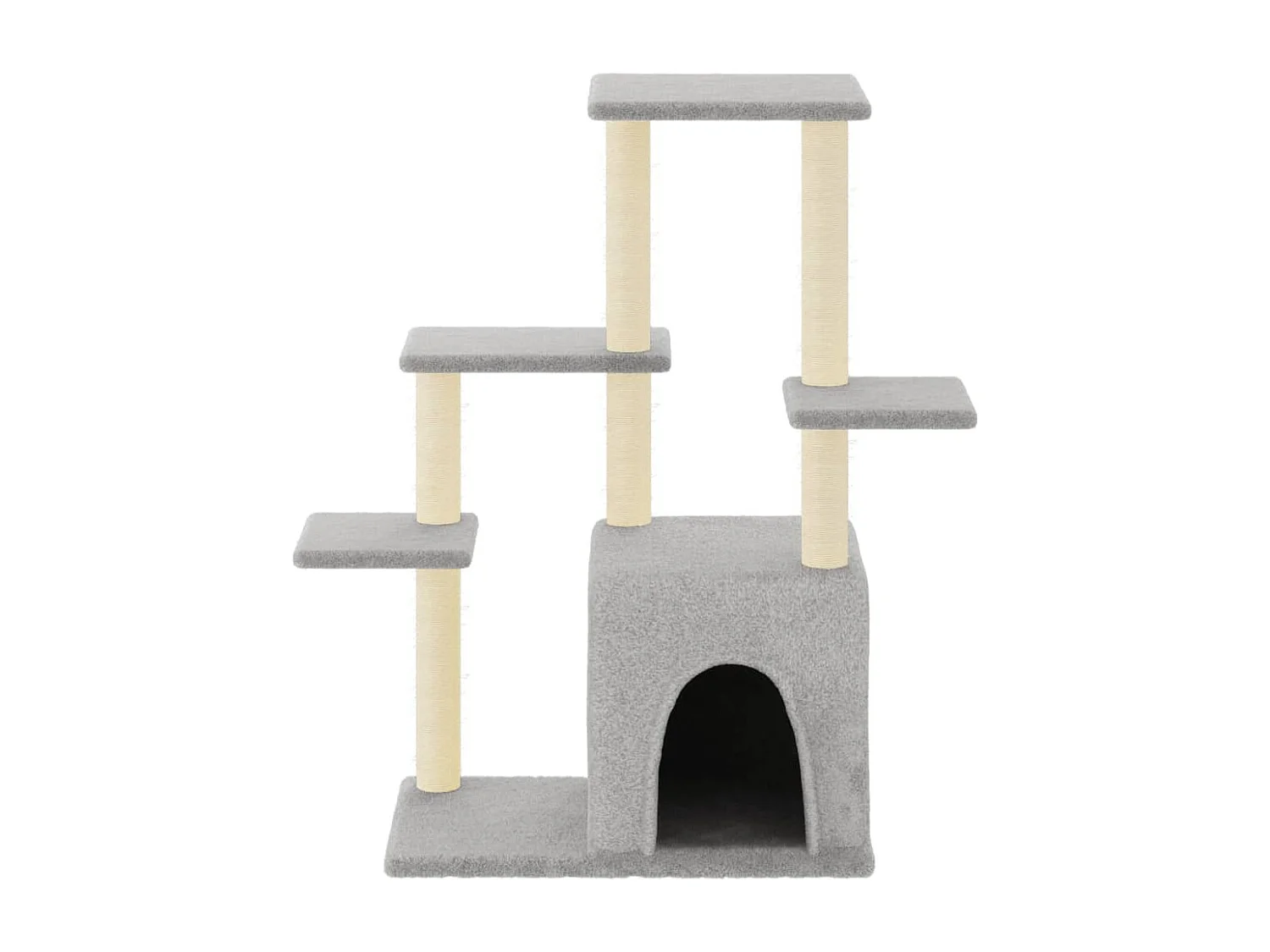 Lomrik  Arbre à chat avec griffoirs en sisal gris clair 97,5 cm