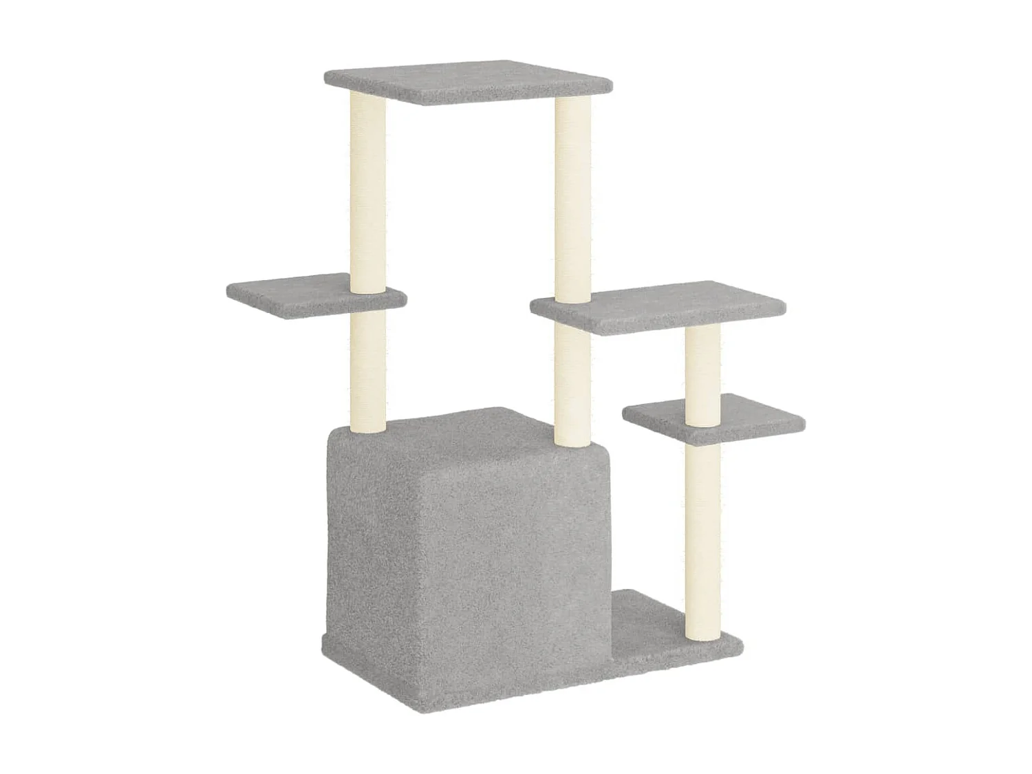 Lomrik  Arbre à chat avec griffoirs en sisal gris clair 97,5 cm