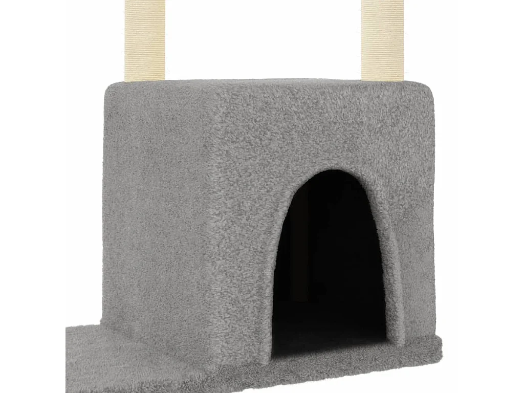Lomrik  Arbre à chat avec griffoirs en sisal gris clair 97,5 cm