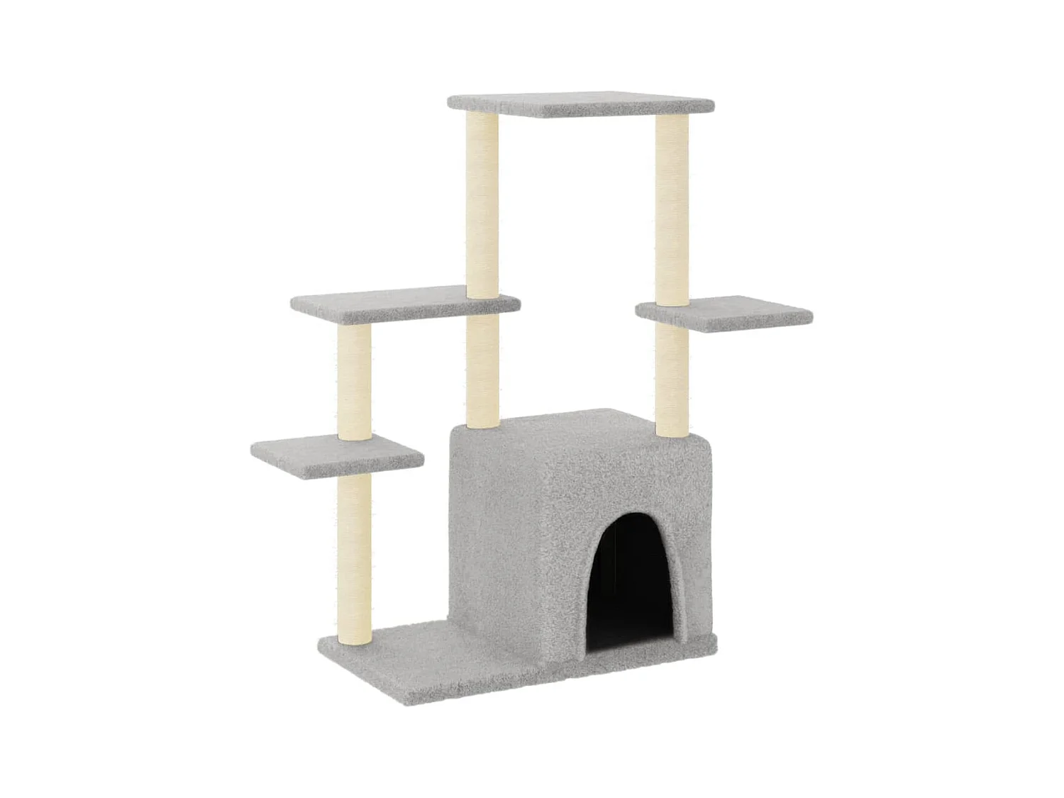 Lomrik  Rascador para gatos con postes de sisal gris claro 97,5 cm
