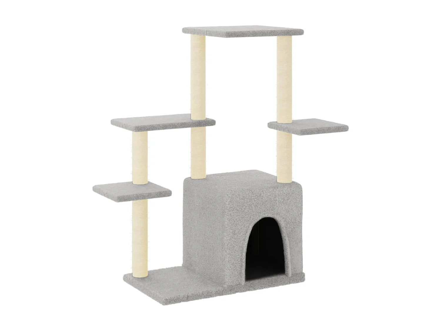 Lomrik  Arbre à chat avec griffoirs en sisal gris clair 97,5 cm