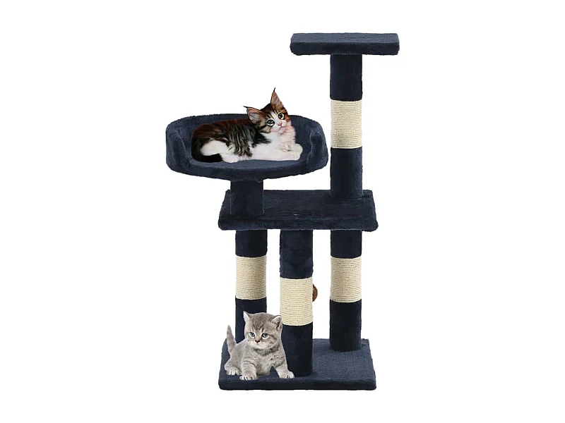 Sebastiano  Kattenkrabpaal met sisal krabpalen 65 cm blauw