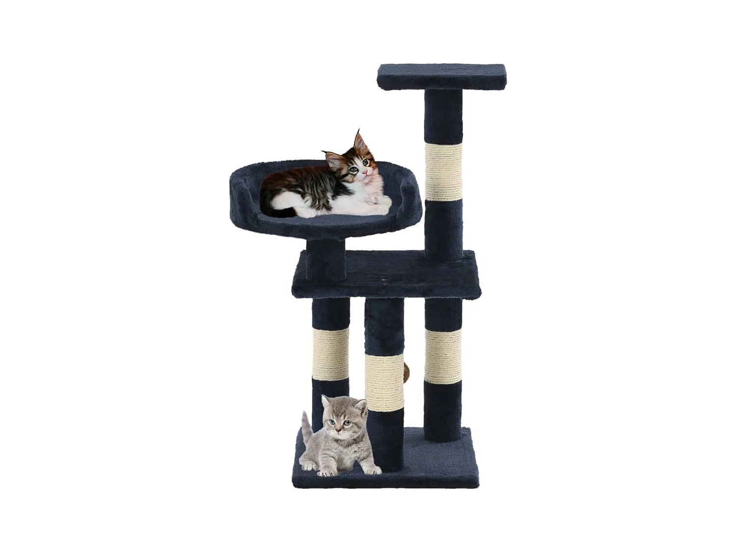 Sebastiano  Arbre à chat avec griffoirs en sisal 65 cm Bleu